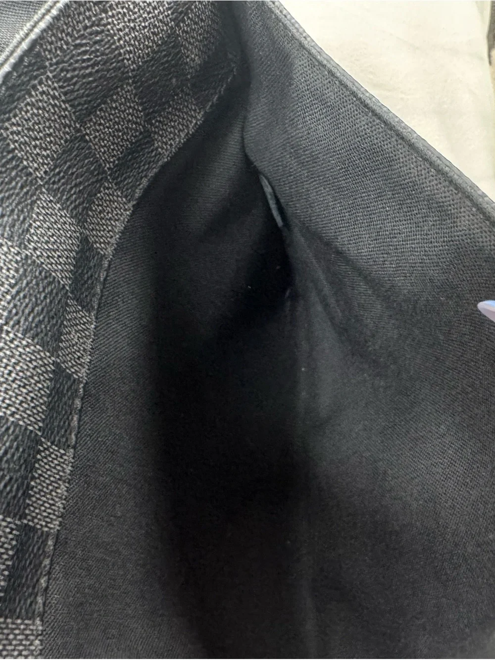 Louis Vuitton Black and Gray Damier Canvas Messenger Bag
